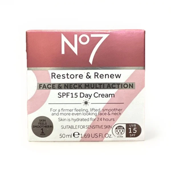 Crema de día Nº7 Restore and Renew cuello facial multiación SP15 50 ml