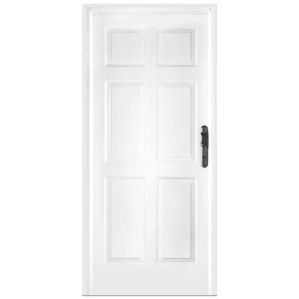 Kit Puerta Exterior Acero galvanizado 80x200 cm 6 Paneles Izquierda Blanco