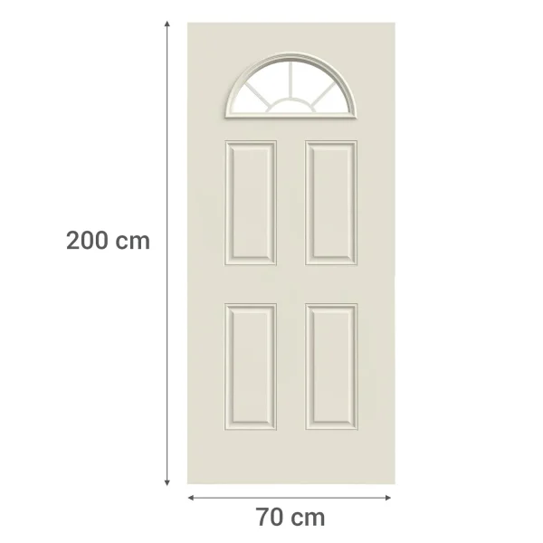Puerta Media luna Acero 70x200x4,5 Blanco. MULTIMARCA