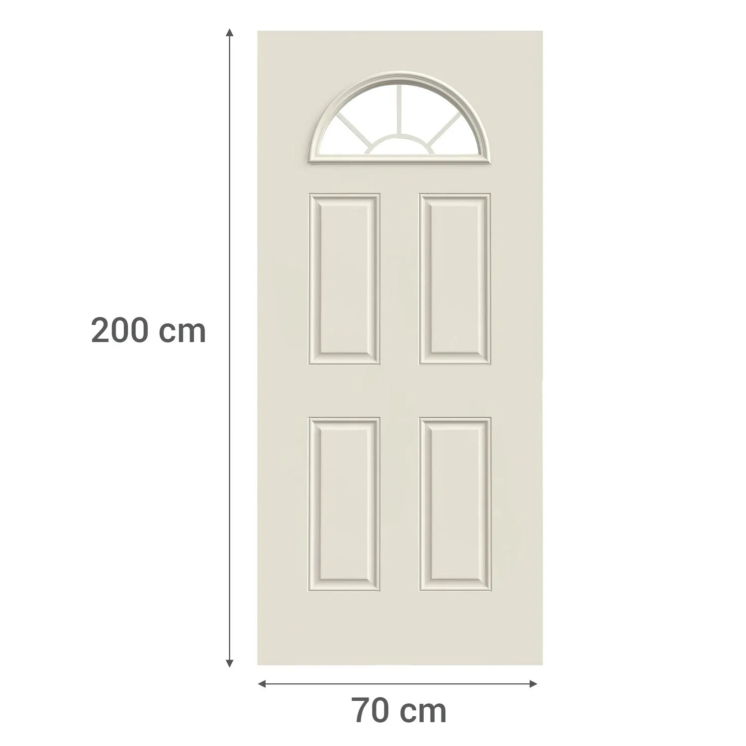 Puerta Exterior Acero Media Luna Blanco3 Puerta Media luna Acero 70x200x4,5 Blanco. MULTIMARCA - Imagen 1