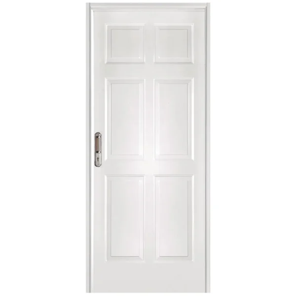 Kit Puerta Exterior Acero galvanizado 80x200 cm 6 Paneles Derecha Blanco