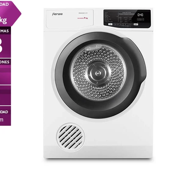 SECADORA DE ROPA POR VENTILACIÓN FENSA PREMUM CARE 9D 9KG BLANCO