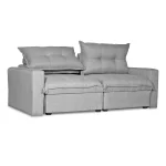Sofá 2 cuerpos MAGESTIC 203x100x114 cm Gris claro - Imagen 2