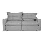 Sofá 2 cuerpos MAGESTIC 203x100x114 cm Gris claro - Imagen 6