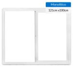 Ventana PVC 121x100 cm monolítico blanco corredera