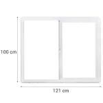 Ventana PVC 121×100 cm monolítico blanco corredera - Imagen 2