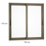 Ventana termopanel aluminio 120×120 cm titanio corredera - Imagen 2