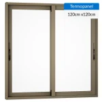Ventana termopanel aluminio 120×120 cm titanio corredera
