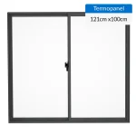 Ventana termopanel aluminio 121x100 cm antracita corredera