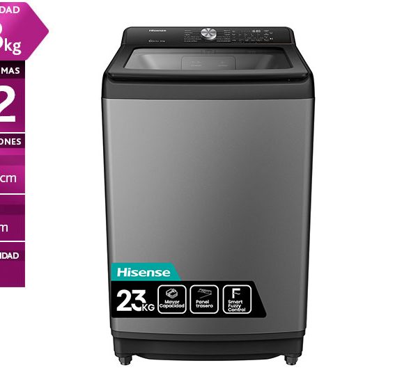 LAVADORA CARGA SUPERIOR HISENSE WT3T2323UT 23KG GRIS