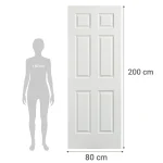 Puerta Sinfonía Acero 80×200 C/6 Paneles Blanco Krems Masonite