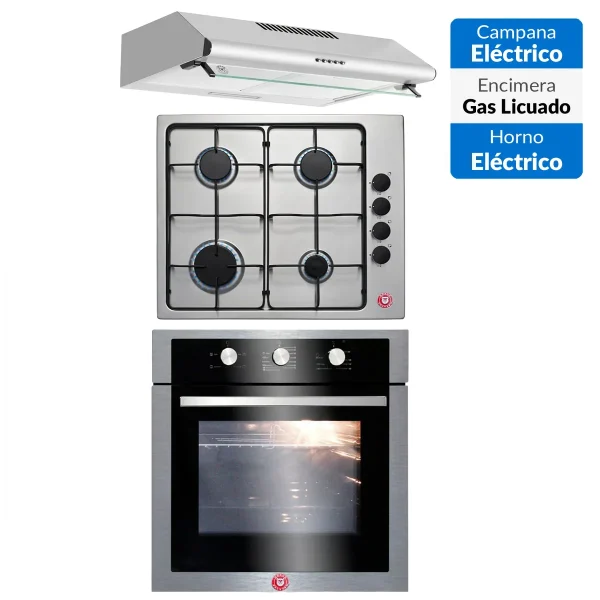Kit Empotrado Horno EPC4 DL + Encimera UTG4GL + Campana FF60INOX