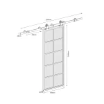Kit Puerta Corredera Acero 83×204 cm Negro - Imagen 2