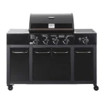Parrilla a gas buffalo black 4 quemadores + quemador lateral + funda