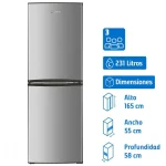 REFRIGERADOR BOTTOM FREEZER MADEMSA NORDIK 415 PLUS 231L FRIO DIRECTO PLATA MADEMSA
