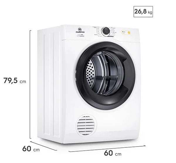 SECADORA DE ROPA POR VENTILACIÓN MADEMSA 9D BZG 9KG BLANCO
