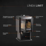 Estufa bosca Pack Estufa a Leña Limit 360 + kit de instalación - Imagen 2